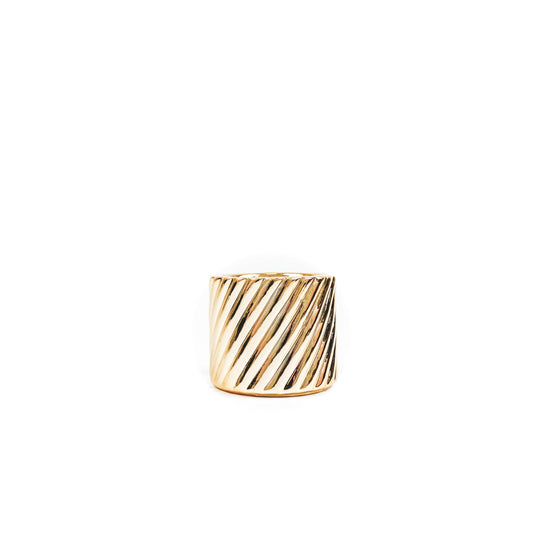 Housevitamin Ribbled Tealight holder Cylinder - Gold - 6,5x6,5x6,5cm