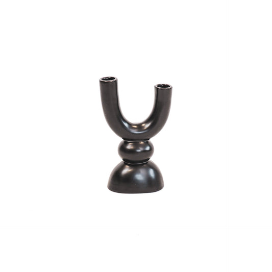 HV Organic Shape Candleholder-Black- 12x7,5x21