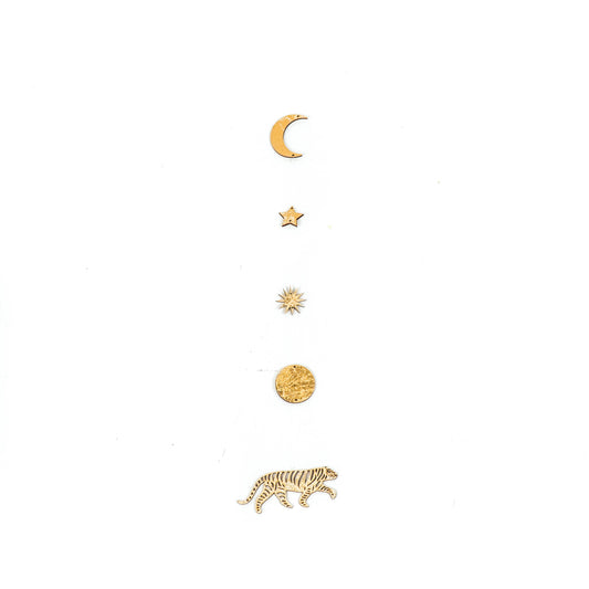 HV Moon, Star, Sun & Tiger Garland - 10 x 43 cm - Gold