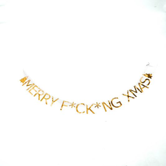 HV Merry F*ck*ng Xmas Garland- 160 cm- Gold
