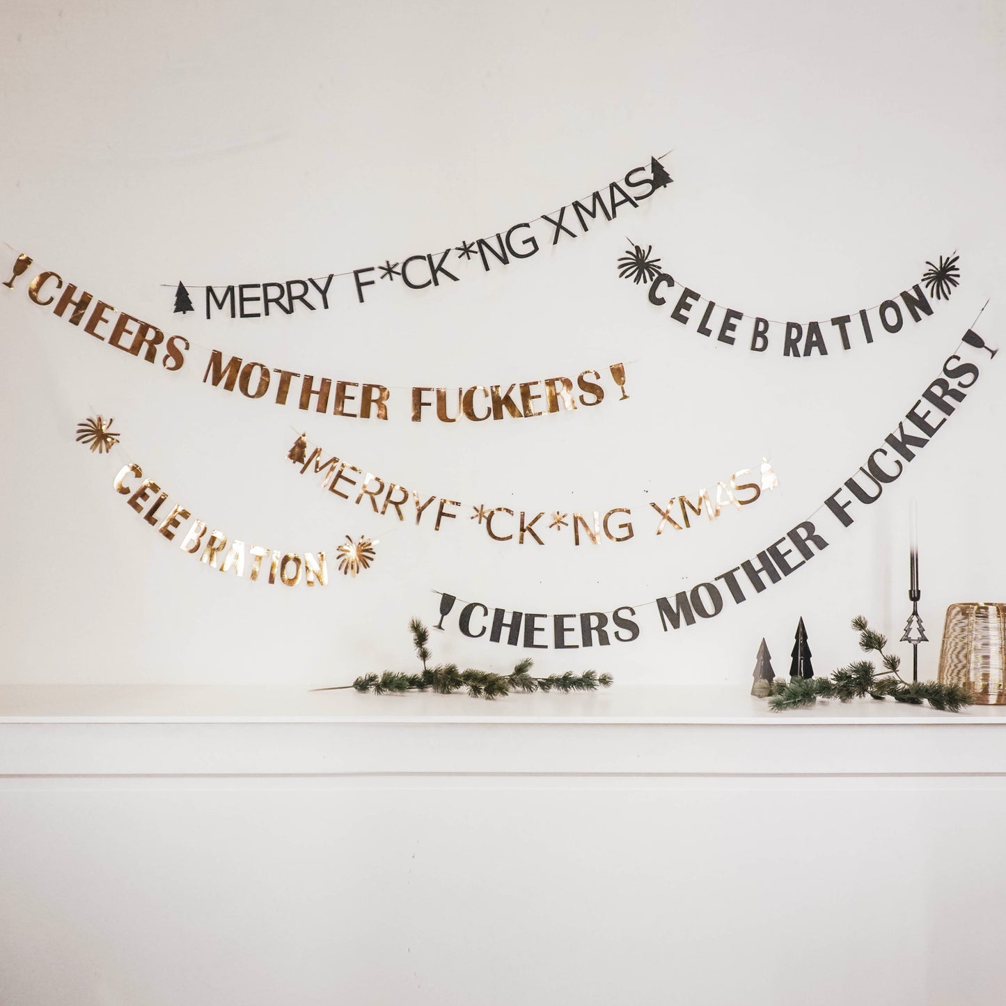HV Cheers Motherfuckers Garland - 200 cm - Gold