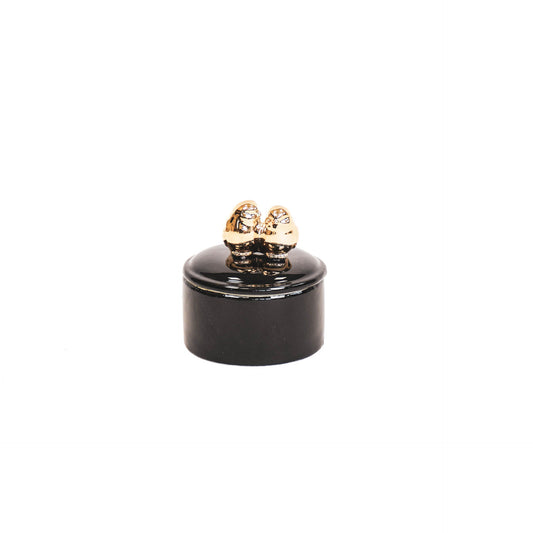 HV Black Jar with Golden Birds- 9x9x12