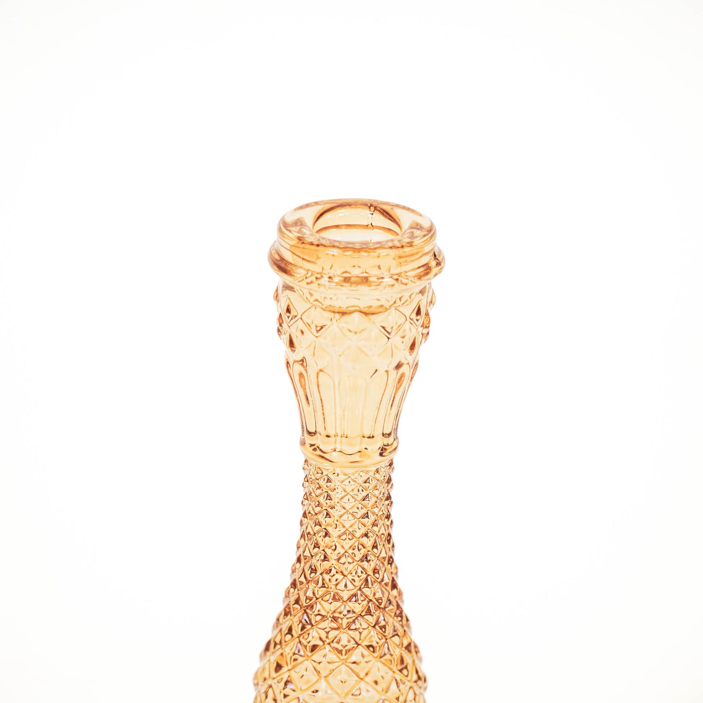 HV Candle holder Glass - Amber - 10x10x21cm