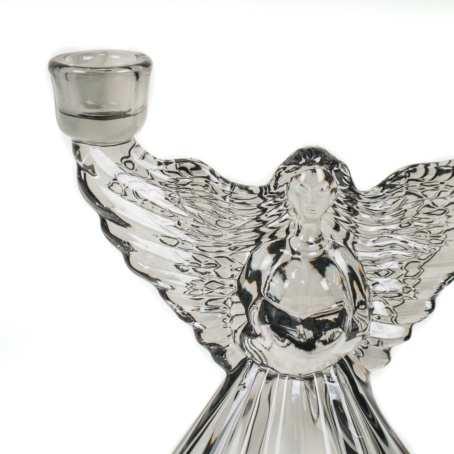 HV Angel Candleholder Glass - Smokey - 18,5x10,5x19,5cm
