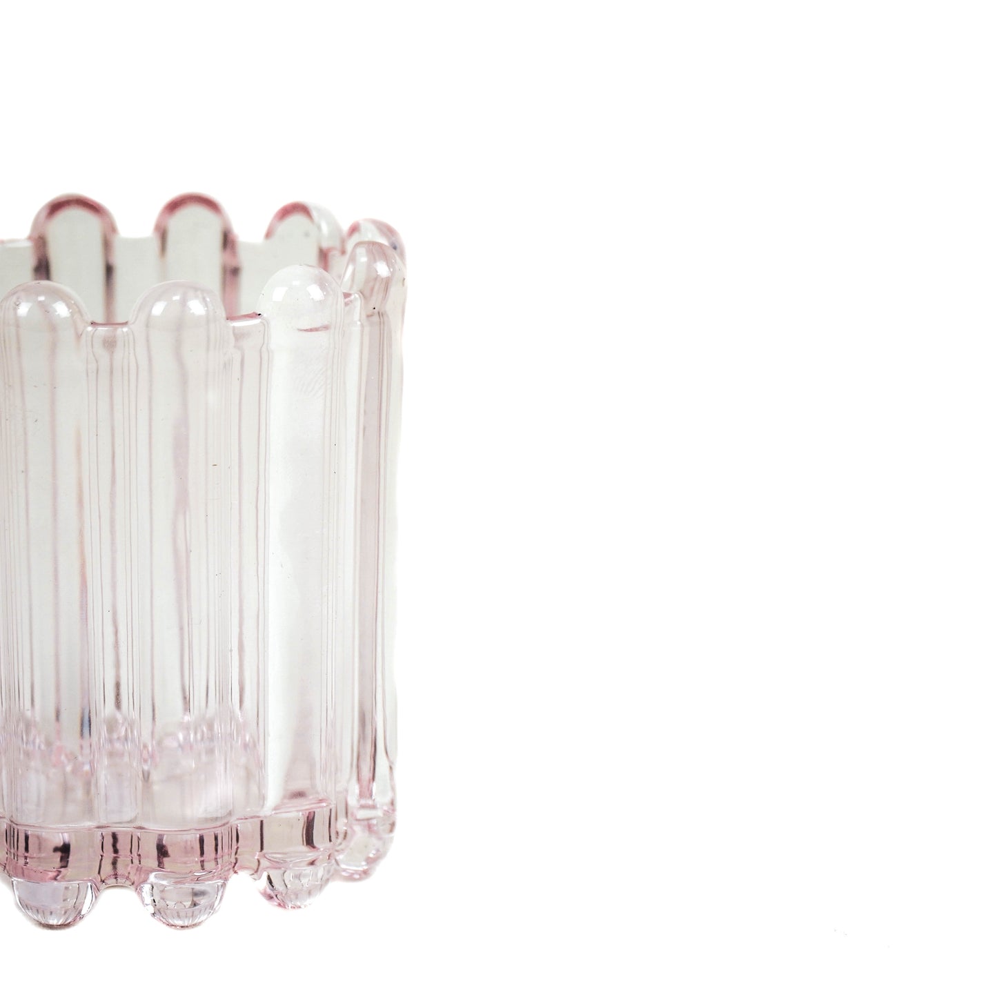 HV Glass Tealightholder - Candleholder - Pink - 9x11cm