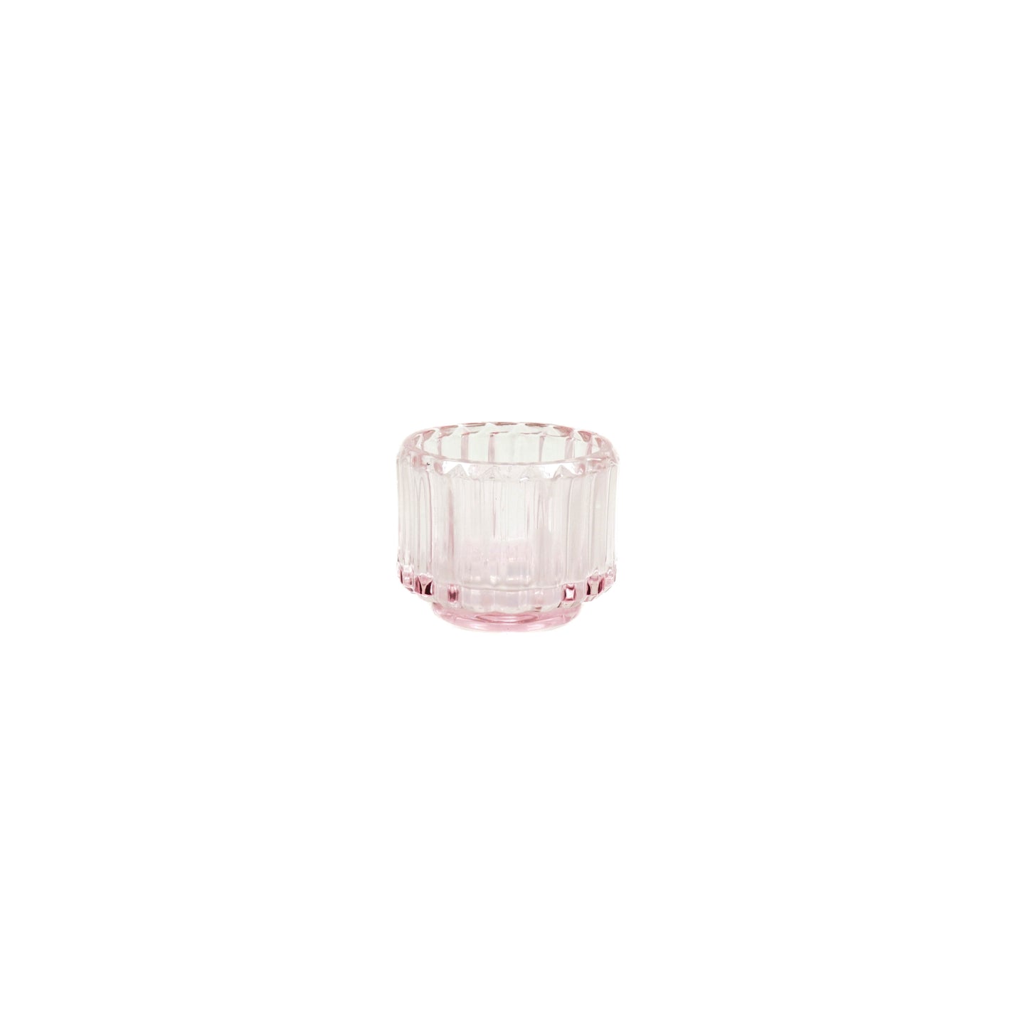 HV Glass Tealightholder Candleholder - Pink - 8x6.5cm