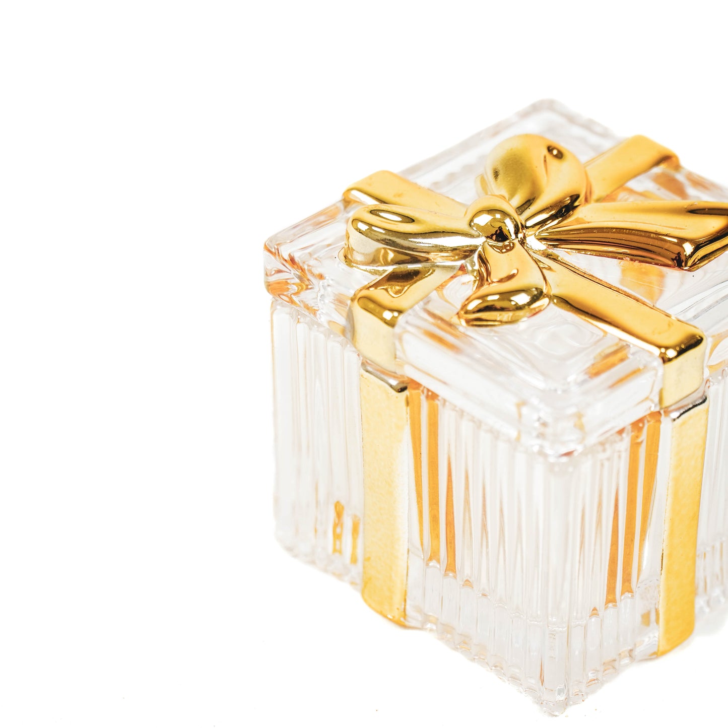 HV Box of glass with golden ribbon - 7.3x6.3cm