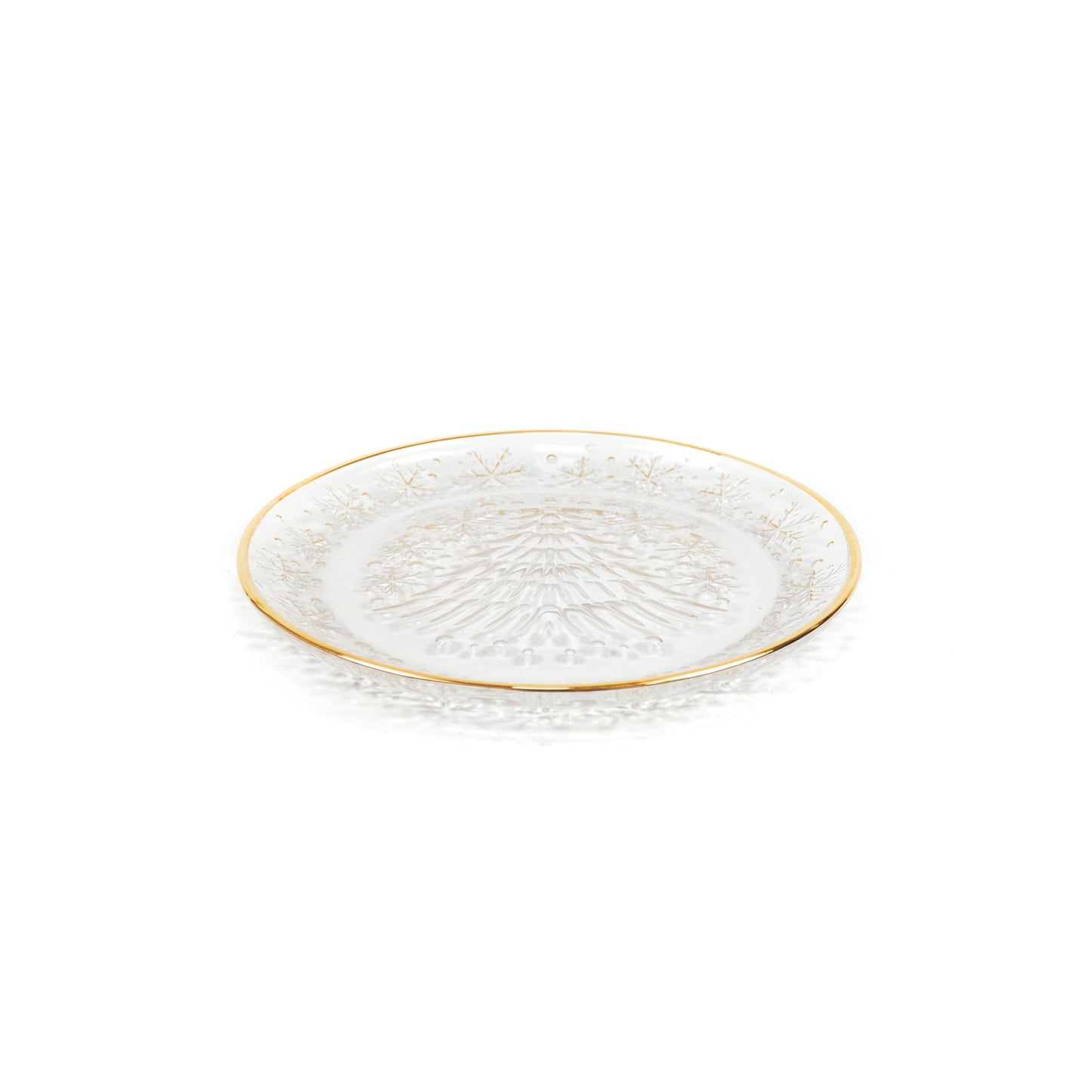HV Dinerplate of glass with golden rim -21x2cm