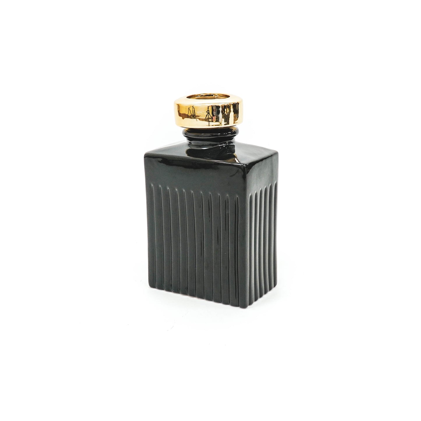 HV Home de Cologne Vase - Black/Gold - 14.5x9.3x25.1CM